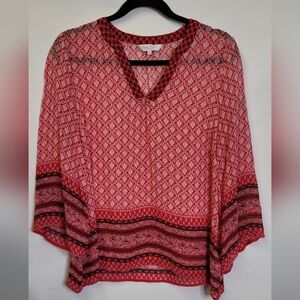 Part Two Copenhagen Sheer v Neck Boho print Blouse